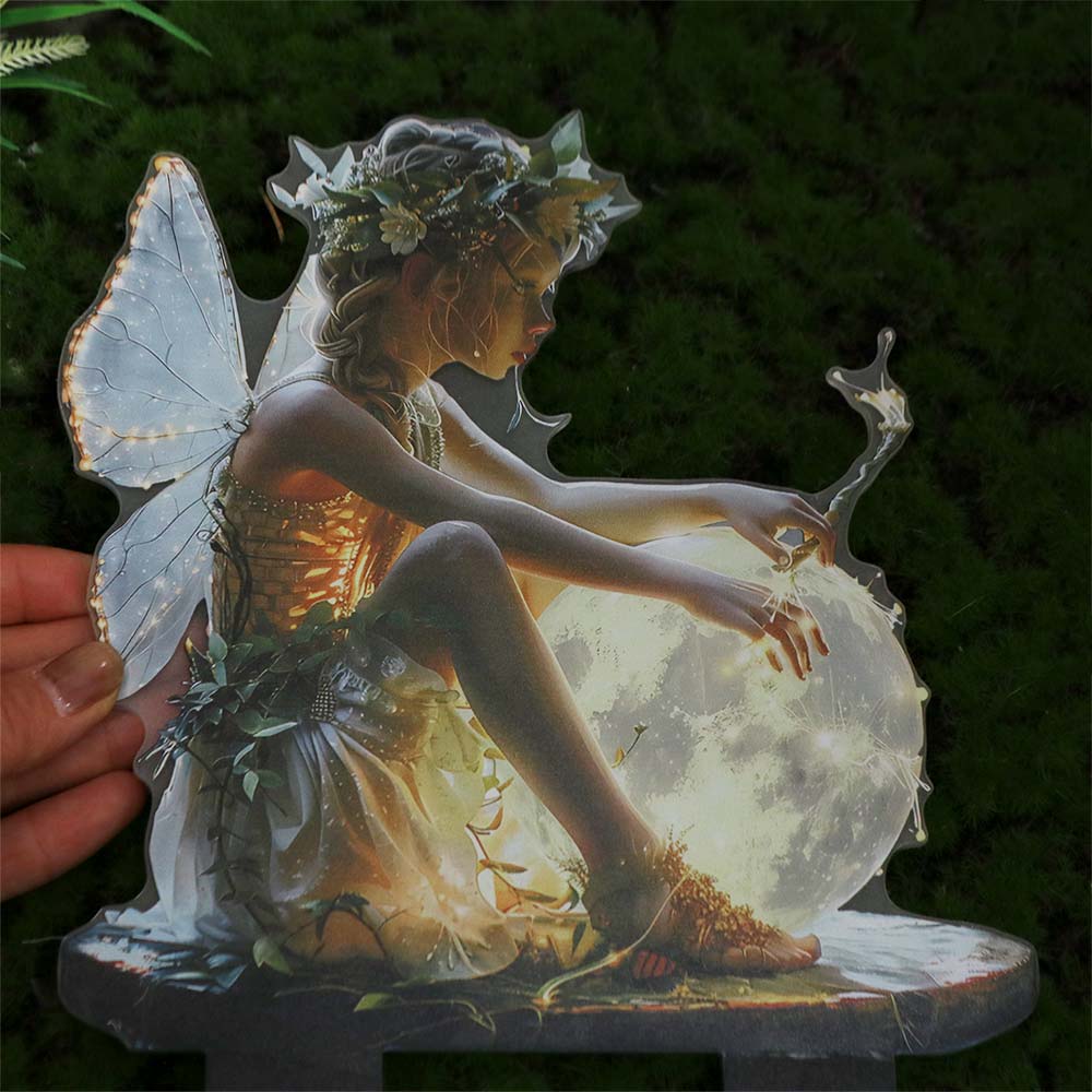 Acrylic Fairy Mini Figurine Cute Creative Garden Floor Plugs Waterproof Catching Light Ball Design