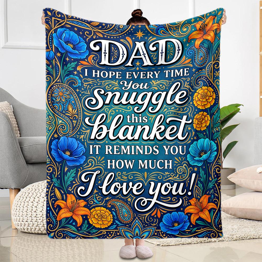 Love You Dad Blanket Blanket Comfortable Great for Bed Livingroom Sofa for All Seasons Warmthful Decor Unique Gift for Family and Friends Camping