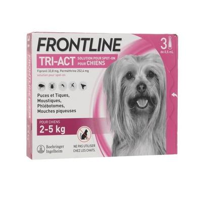 Frontline Tri-Act Dog - Anti-flea Anti-tick for Dogs XS - 2-5kg - 3 Pipettes