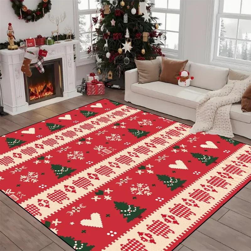Christmas Non-slip Soft Carpet for Living Room Decor Sofa Table Large Area Rugs Bedroom Bedside Floor Mat Christmas Decoration