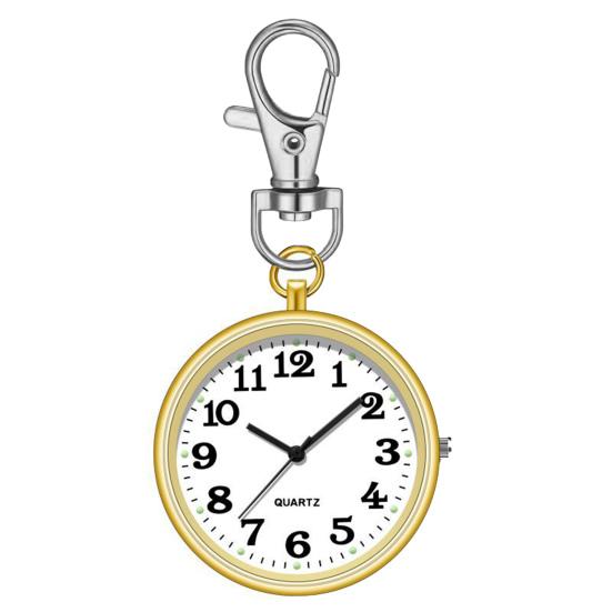 Watch Keychain Circular Dial High Precision Quartz Movement Pointer Silent Watch Compact Hook Keyring Watch