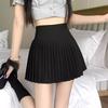 2024 Spring & Autumn White A-Line Pleated Skirt - Anti-Exposure, Short Length for Women