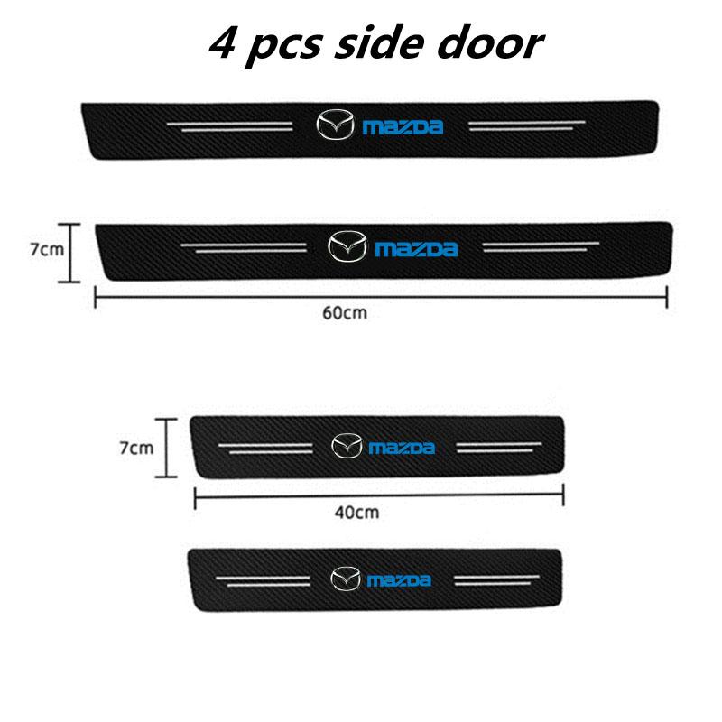 Car Door Sill Protector Trunk Door Carbon Fiber Pattern Threshold Stickers for Mazda 3 Bk Bl 323 Axela Atenza CX-3 CX-4 CX5 CX-7