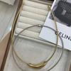 Titanium steel necklace does not fade, high-grade cold metal wind curved pipe pendant design collar, fashionable versatile neck chain