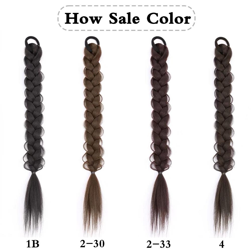 ??????Synthetic Long Braided Ponytail Extension Rubber Band Ponytail High Temperature Fiber For Women Party Wear KTB