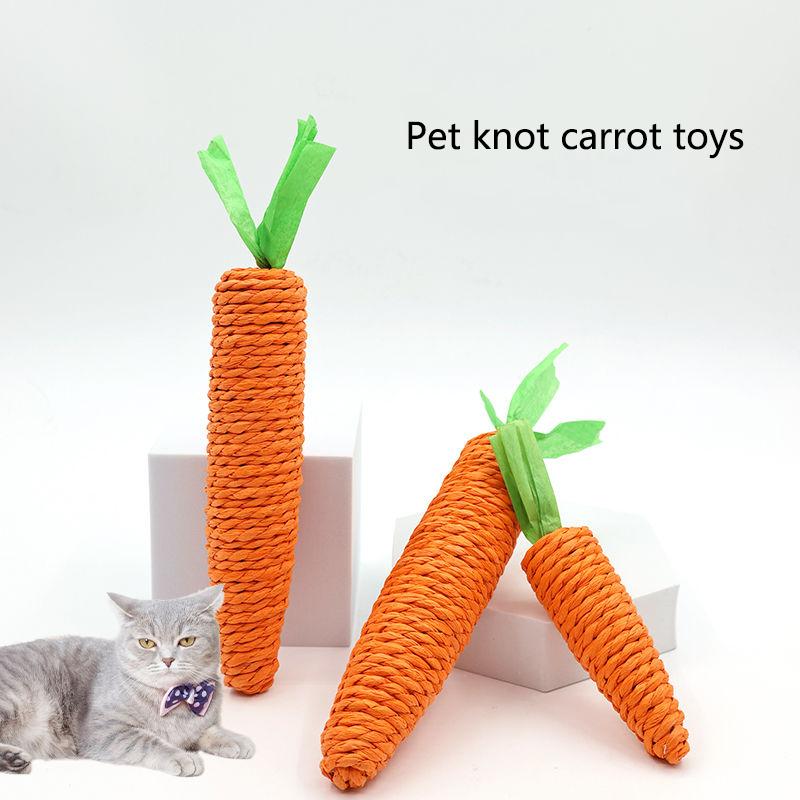 Katzen und Haustiere Sprachspielzeug Karotten Selbstaufregende Zahnpflege-Sticks Feder-Spielzeug für Katzen Bissfeste Haustierbedarf