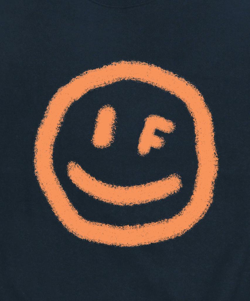 GRAVER [Unisex] Big Dot Smile Spray Sweatshirt_Navy