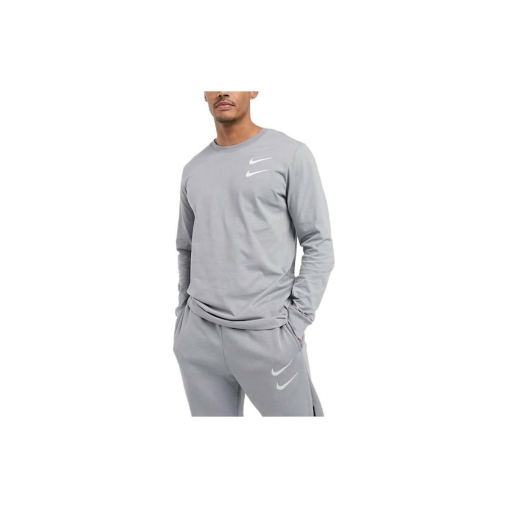 Nike Sportswear Swoosh Long Sleeve T-Shirt US Edition Men Tops Gray CK2259-073