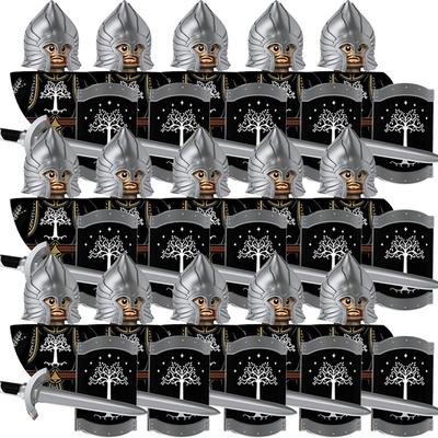 Kids Toys Medieval Classics Fantasy Film Figures Gondor Soldiers Ancient Mini Weapon Equipment Model Boys Birthday Gifts Blocks