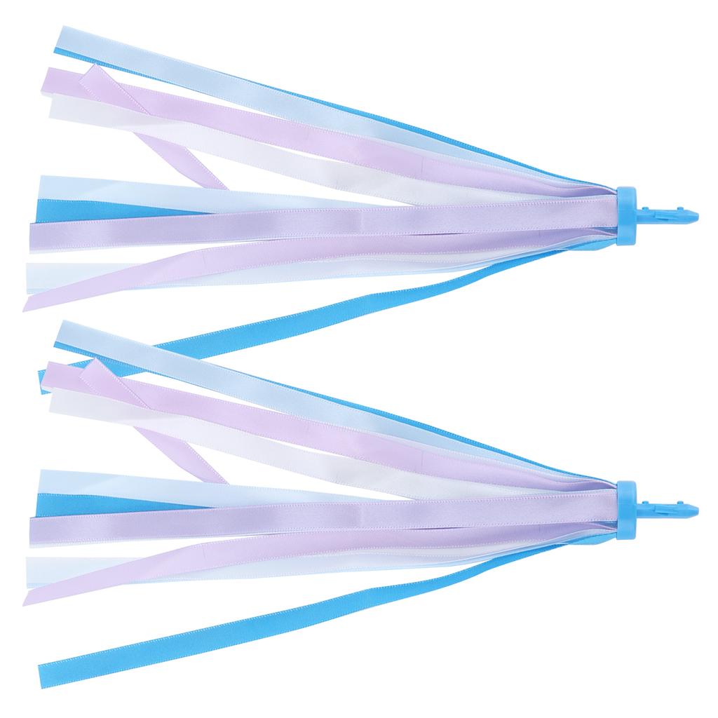 2pcs Ribbon Streamers Decorative Colorful Cloth Tassels for Boys Girls Scooter Bicycle Handlebar3