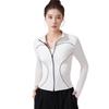 Spring Peach Sports Jacket: Stand-Up Collar, Slim Fit, Reflective, Long Sleeve, Windproof for Yoga, Running, and Cycling.