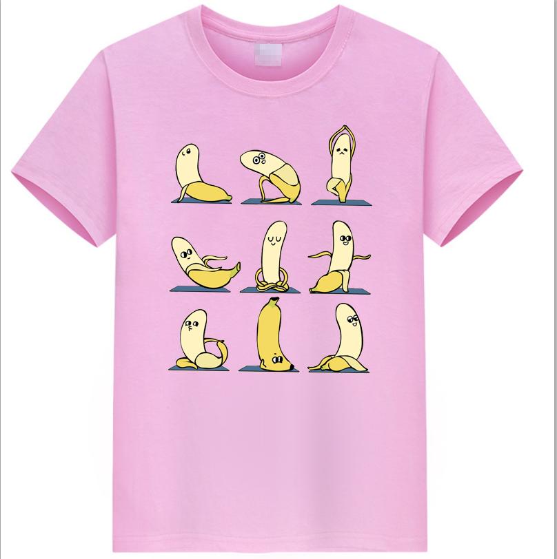 COTTON 100% Hot European and American Funny Banana Undress Short-sleeved Women's T-shirt Tops  Oversized T Shirt