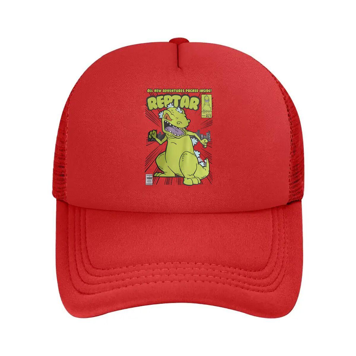 

Reptar Dinosaur Comic Mesh Baseball Cap For Womens Unisex FeUnisex Beach Dad Hat Hip Hop Snapback Cap One Size