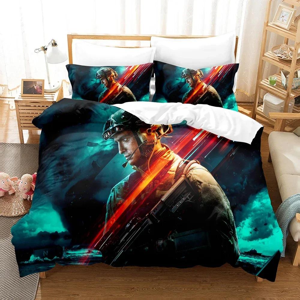 Comforter 3D Printed Battlefield 2042 Bedding Set Double Twin Full Queen King Adult Kids Bedclothes