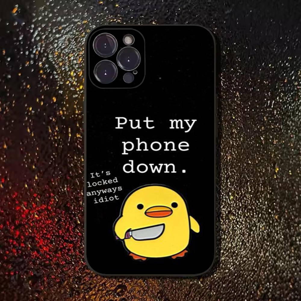 Dont Touch My Phone Case For iPhone 17,16,15,14,13,12,11 Plus,Pro Max,XS,X,XR,SE,Mini,8,7,Soft Silicone Black Cover