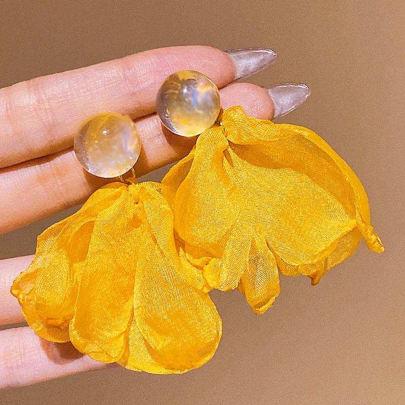 2024 Summer Floral High-End Stud Earrings - Elegant Light Luxury Design for Women