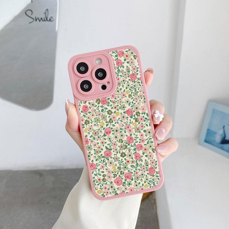Fashion Luxury Flower Floral Funda Case for Iphone 14 Pro Max Plus 13 12 11 Pro Max XR X XS 8 7 Plus SE 2020 Soft Silicone Shell