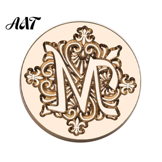 Wax Seal Stamp Head Iris A-Z Initial Alphabet Head, Brass Engraved Stationery Sealing for Wedding Invitations Envelopes Journal Gift Packaging
