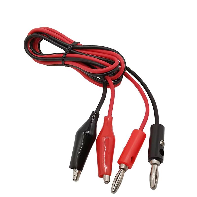 

1Meter Cable Red and Black Alligator Clips Jumper Wire Test Leads Banana Plug for Multimeter Test