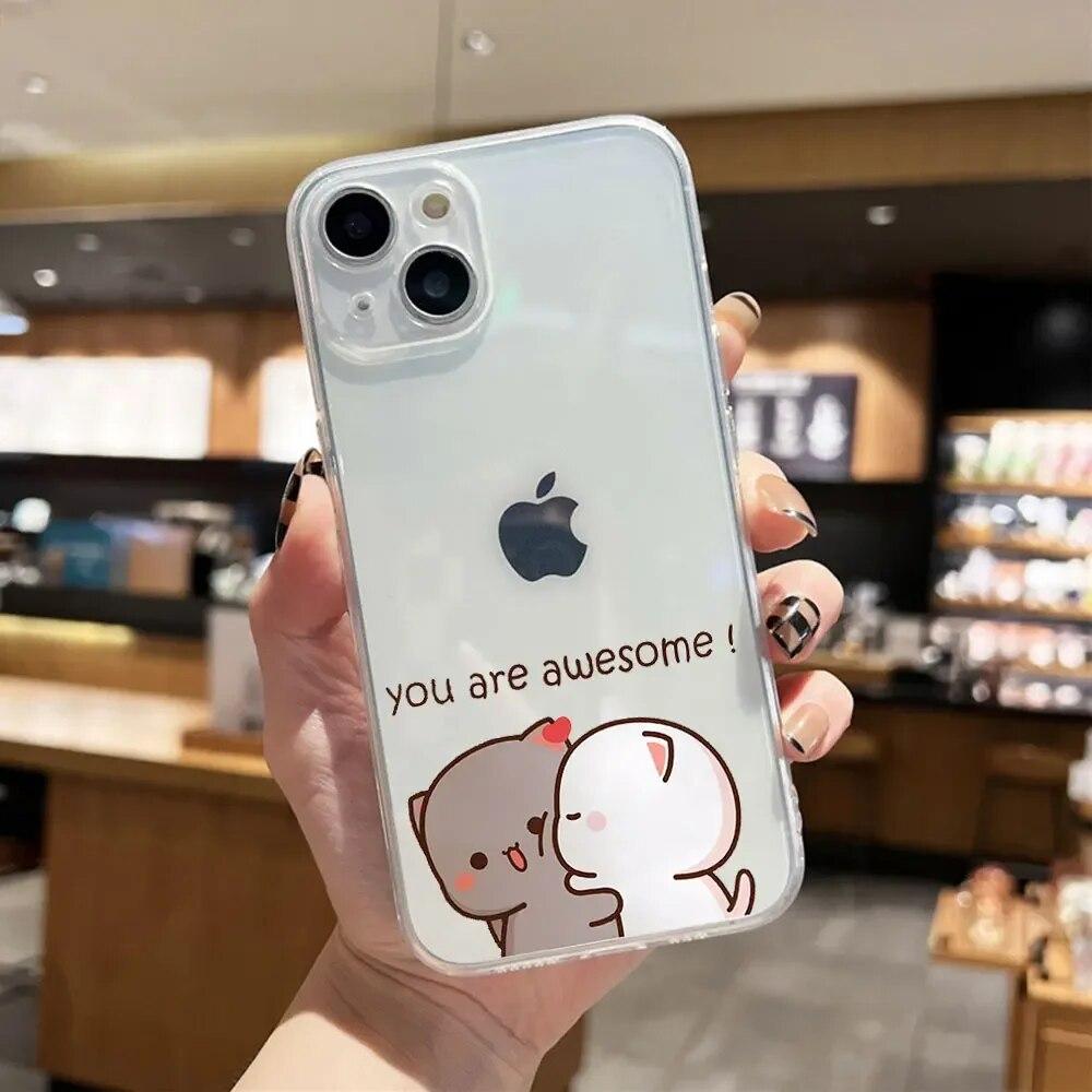 Lovely Animation Phone For Iphone 13 Max Mini X XR 8 7 12 XS 11 6s Pro 14 Plus 6 Soft Silicon Silicone Case Cover