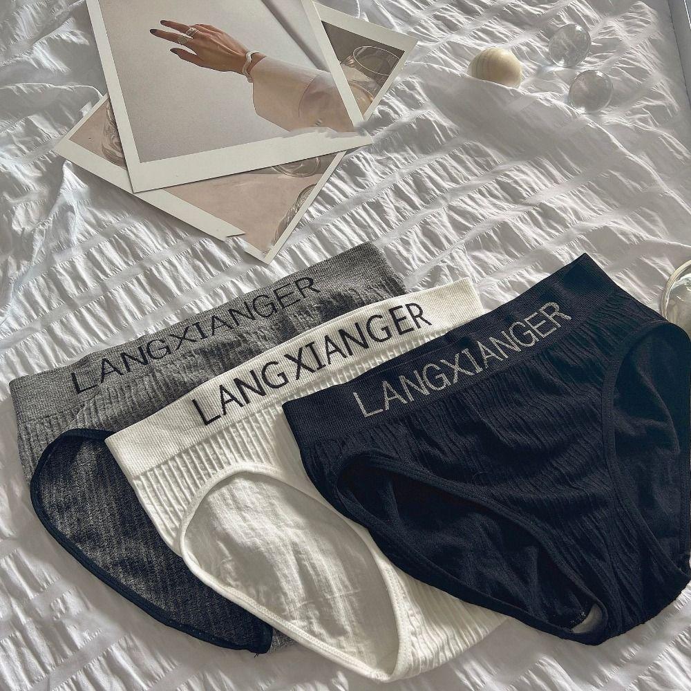 5Pcs Letter Simple Panties Cotton Crotch Underwear for Women Breathable Seamless Underwear Lady