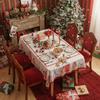 New American Tablecloth with Christmas Theme Dust-proof Dining Table Cloth Holiday Beautification Decorative Atmosphere Durable