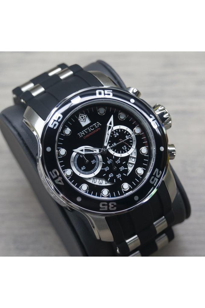 [Invicta] Pro Diver Quartz 48mm Case Steel Black Stainless Steel Polyurethane Strap Black Dial 6977 Men's Regular Import Silver [Product]