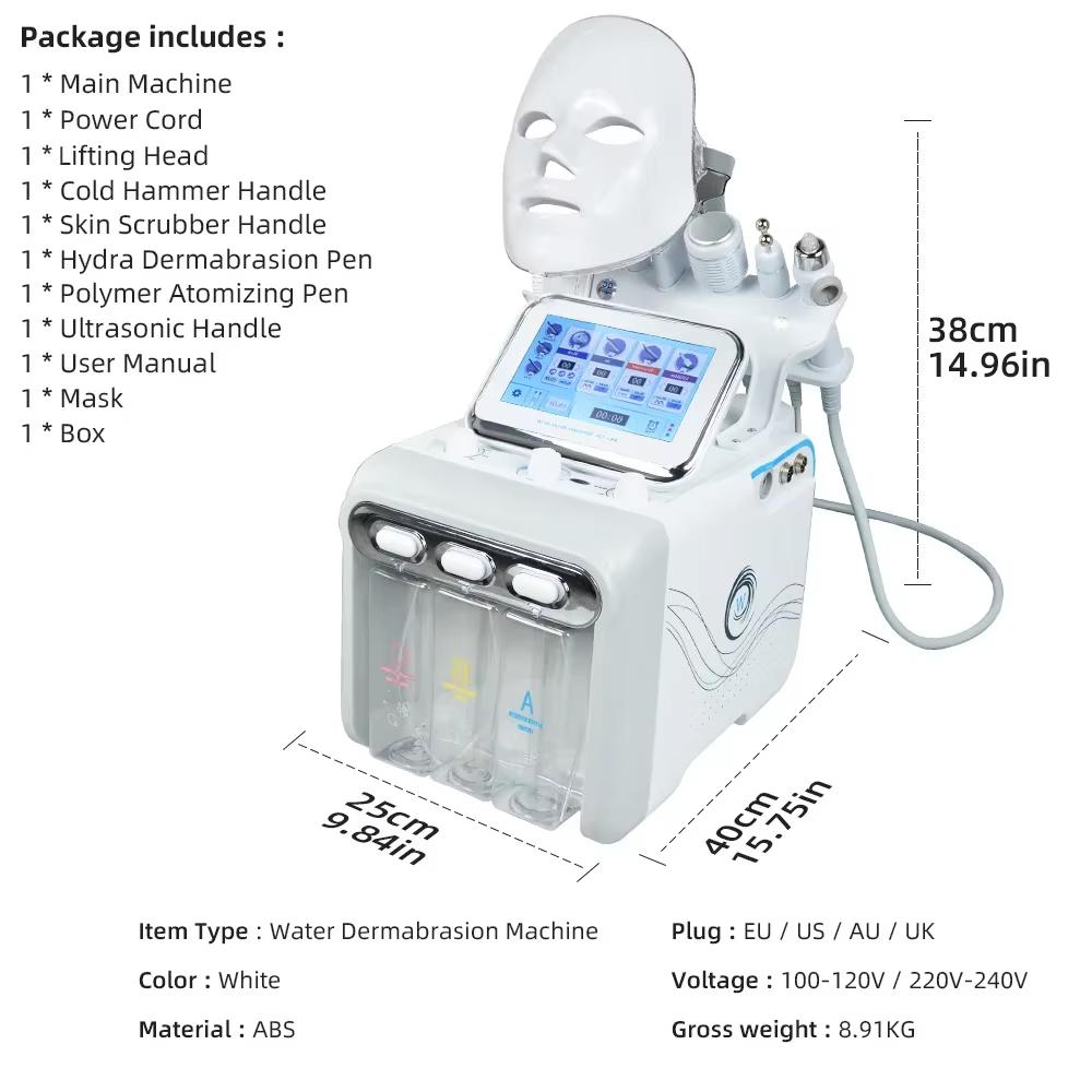 7-in-1 Multi-Functional Facial Beauty Device with RF Lifting, Oxygen Hydration, Ultrasonic Cleansing, and Skin Rejuvenation