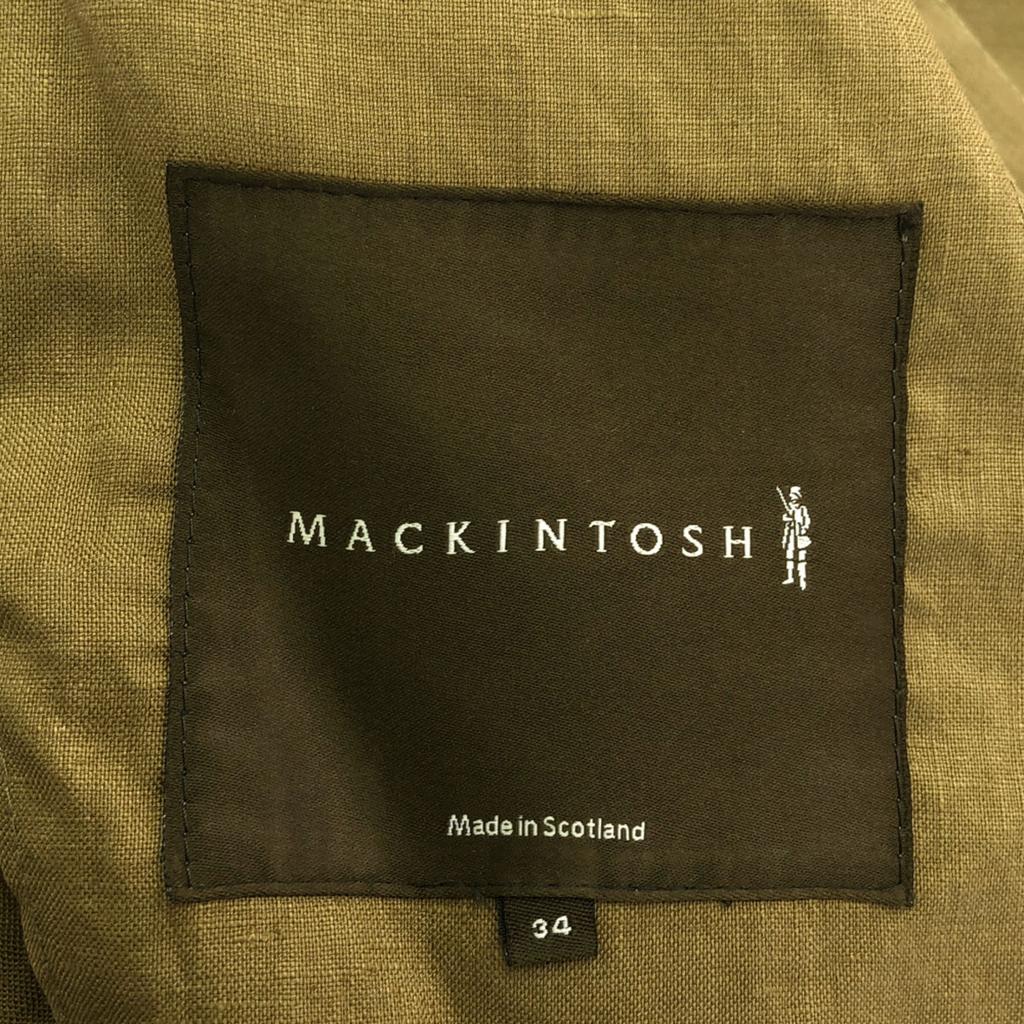 Mackintosh Made In England 100% Linen Stainless Collar Coat 34 Brown Women Used