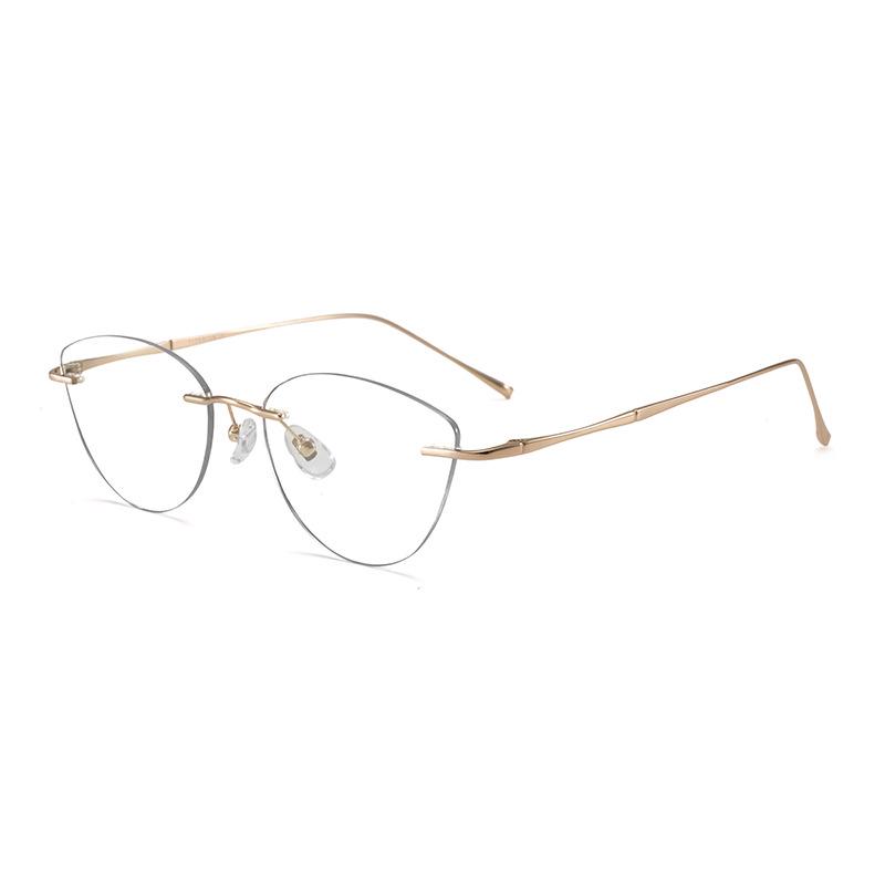 

Ultralight Titanium Rimless Cat-Eye Glasses - Intellectual Style for Women