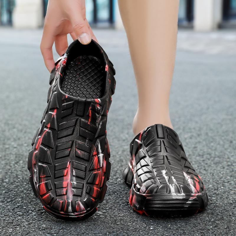 Nya trendiga herrsandaler med tjock sula i stora storlekar, dam- och herrmodell, EVA, lätta, andningsbara strandskor, herrsandaler, tofflor