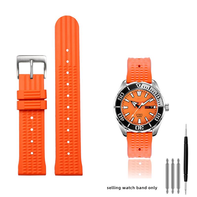 20mm 22mm Rubber Watchband For Seiko IWC Citizen Waffle Strap Bracelets Fashion Universal Mens Diver Silicone Sports Watch Band