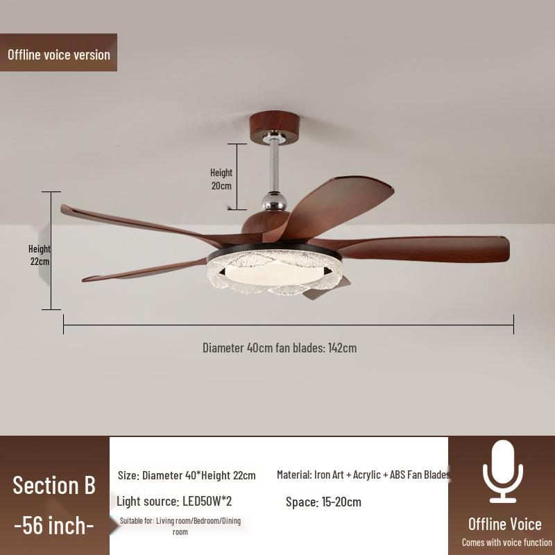 Nordic Retro Inverter Ceiling Fan Light 2025 for Living Room, Bedroom, Restaurant - Chinese Style