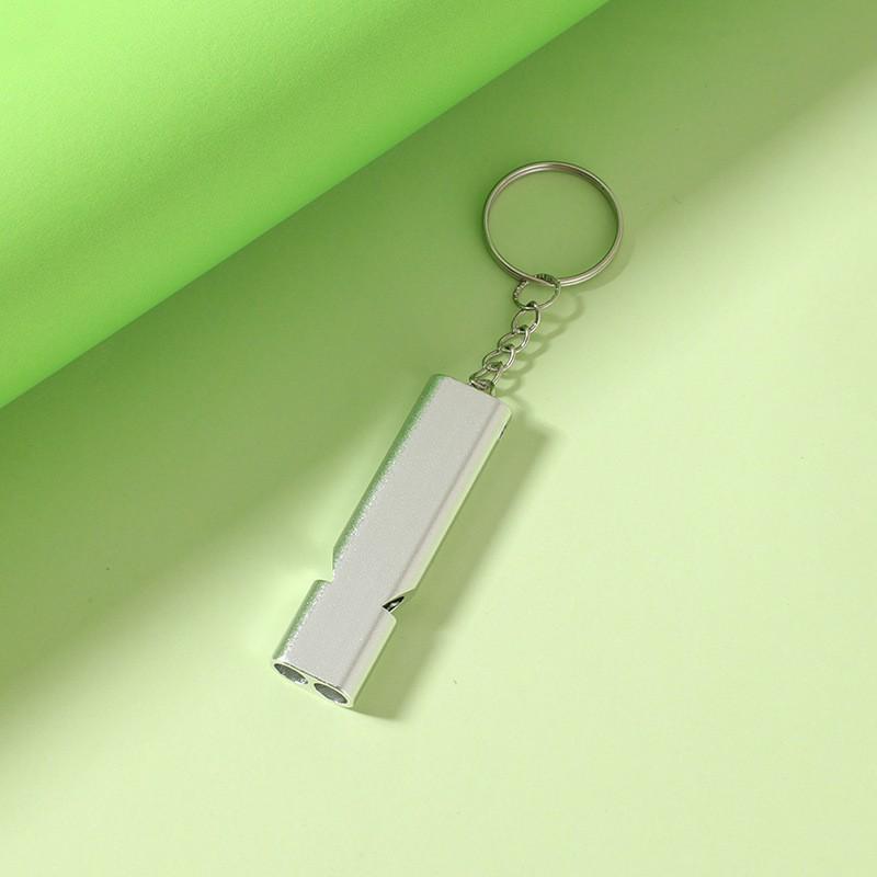 High-Frequency Dual/Single-Hole Aluminum Whistle with Lanyard for Outdoor Survival