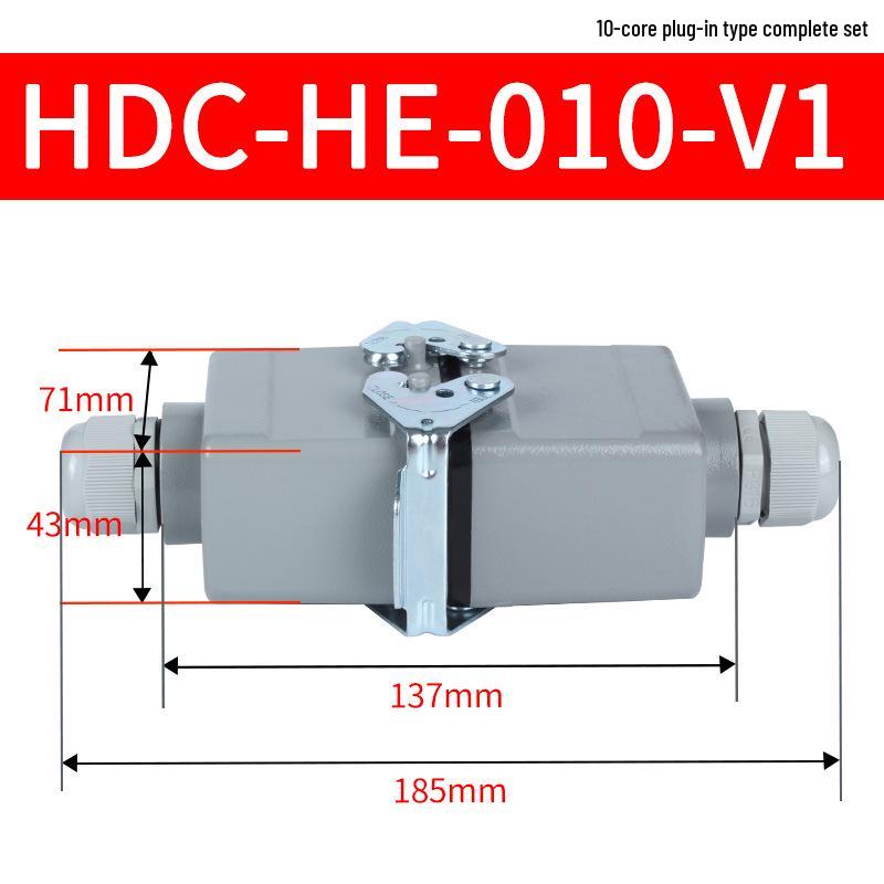 Heavy-Duty Rectangular Aviation Connector Plug & Socket: 6, 10, 16, 24, 32 Pin Options