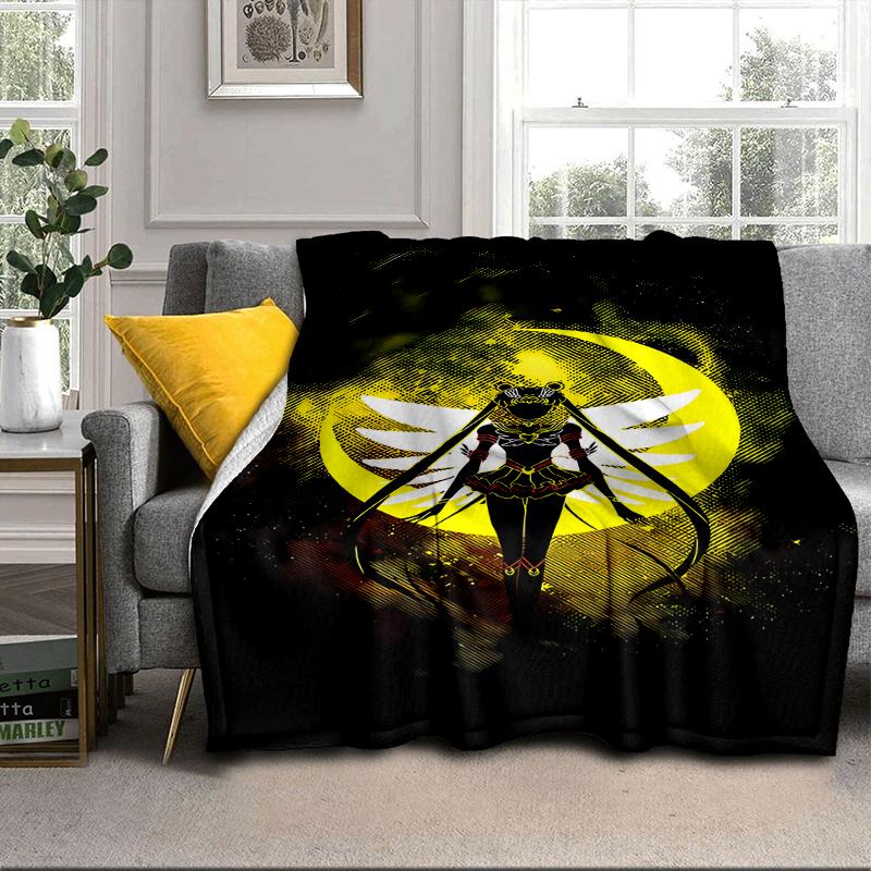 Moonlit Guardian Blanket Flannel Blanket for Bed, Sofa, Camping, Hiking, Picnic Essentials, Gift for Family Fan Gifts