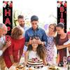 Red and Black Birthday Door Banner Decorations for Men Women, Red Black Happy Birthday Porch Sign Party Supplies, 16th 21st 30th 40th 50th 60th