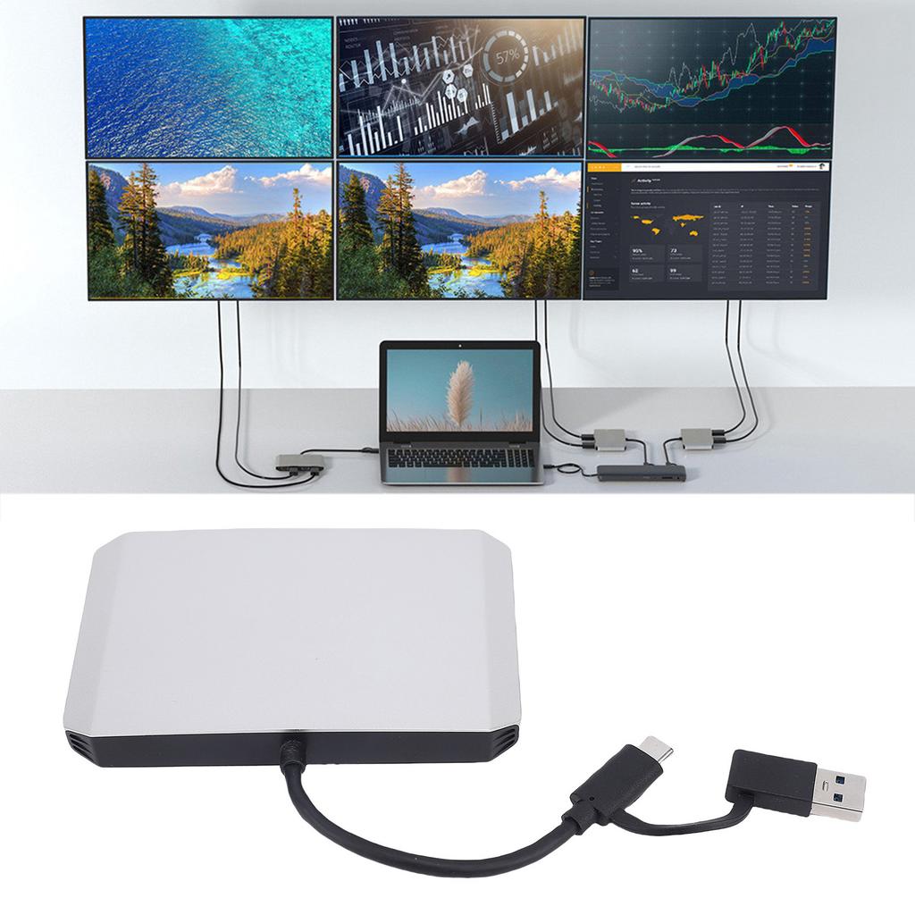 USB C USB 3.0 to Dual 4K DisplayPort HD Adapter 4K 60Hz DisplayPort Splitter for Double Display