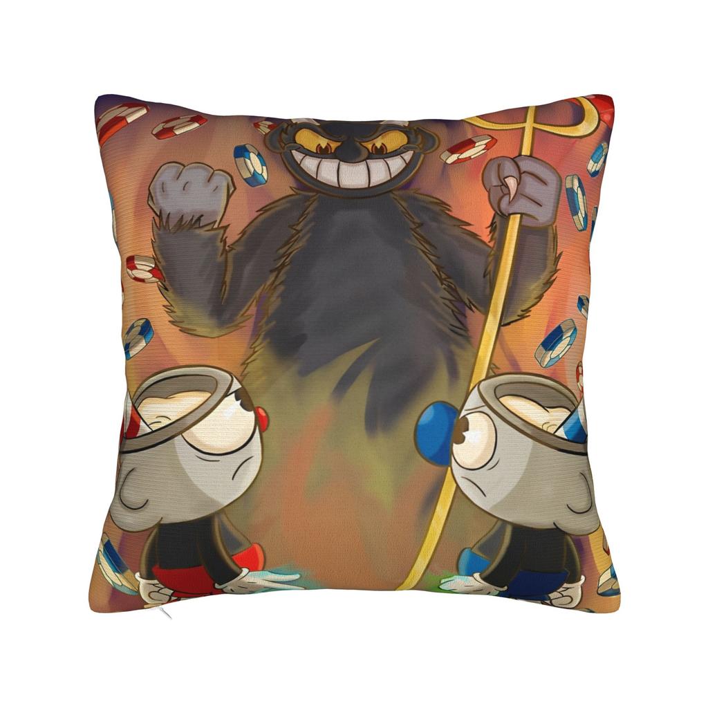 Cupheads And Mugmans Cartoon Pillowcase Printing Cushion Cover Decoration Throw Pillow Case Cover Home Wholesale