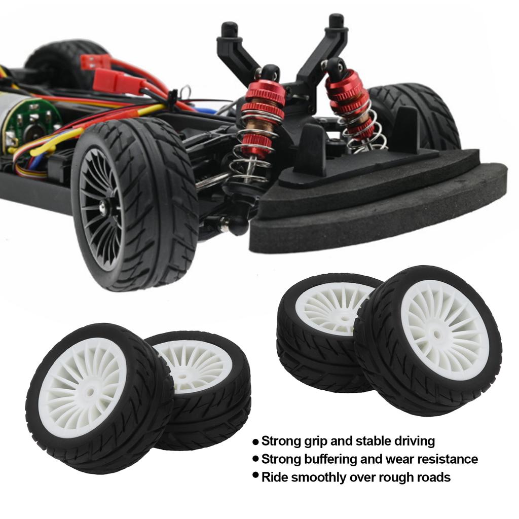4Pcs Rubber Tire Strong Grip Powerful Buffering Racing Car Tires for UD1601 UD1602 UD1603 UD1604 UD1607 SG1603 SG1604
