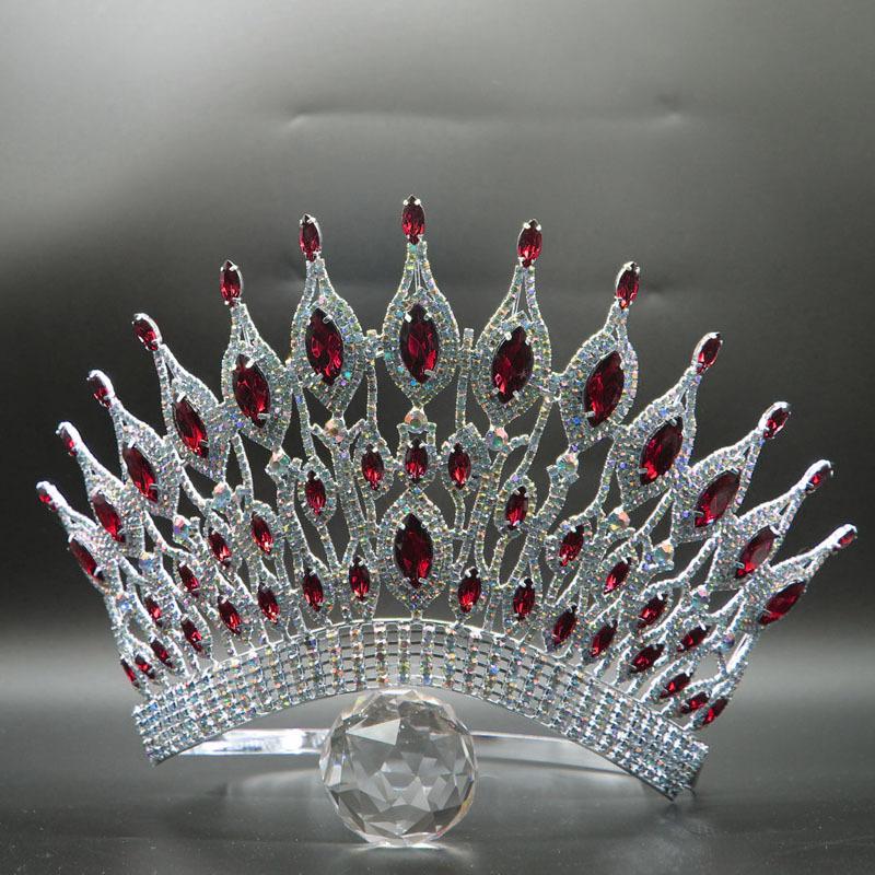 Catwalk Pageant Crown Stage Oversized Adjustable Rhinestone Crown Festive Party Headwear