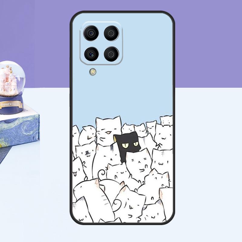 Cute Cartoon Cat Case For Samsung Galaxy M14 M54 M13 M23 M16 M11 M21 M31 M20 M34 M52 M32 M12 M36 M56 M15 M55
