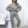Women's Loose Fit Two Piece Tracksuit Long Sleeve Sweatshirt Drawstring Waist Jogger Sweatsuit