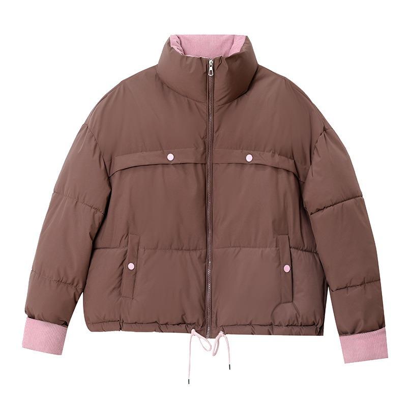 Winter New Cotton-padded Clothes Women's Short Loose Stand-up Collar Down Cotton-padded Clothes Women's Thickened Cotton-padded Jacket
