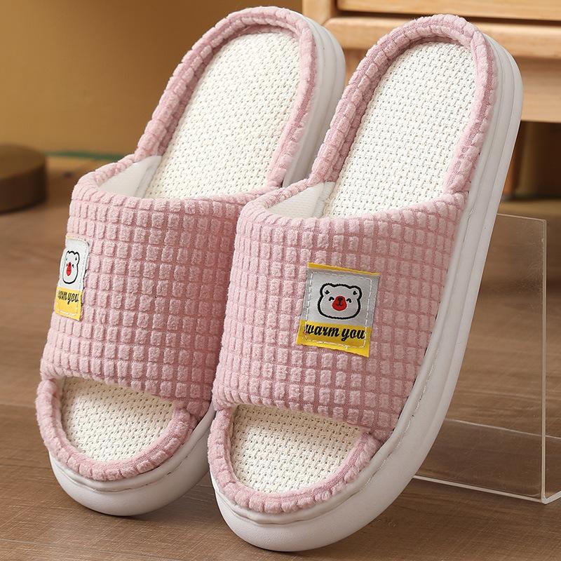 Women's Fashionable Black Bow Slippers with Thick Soles - Comfortable Indoor/outdoor Shoes for All Seasons, Sandals for All Seasons