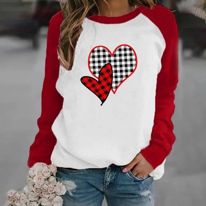 Winter Women's Long Sleeve Tops Elegant 3d Clover Printed Casual Round Neck Long Sleeve Sweatshirts Hoodies Women Clothing