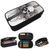Gothic Rose Floral Skull Cross Pencil Case for Kids Gifts Pen Box Pencil Bag Stationery Supplies Pen Holder Bag