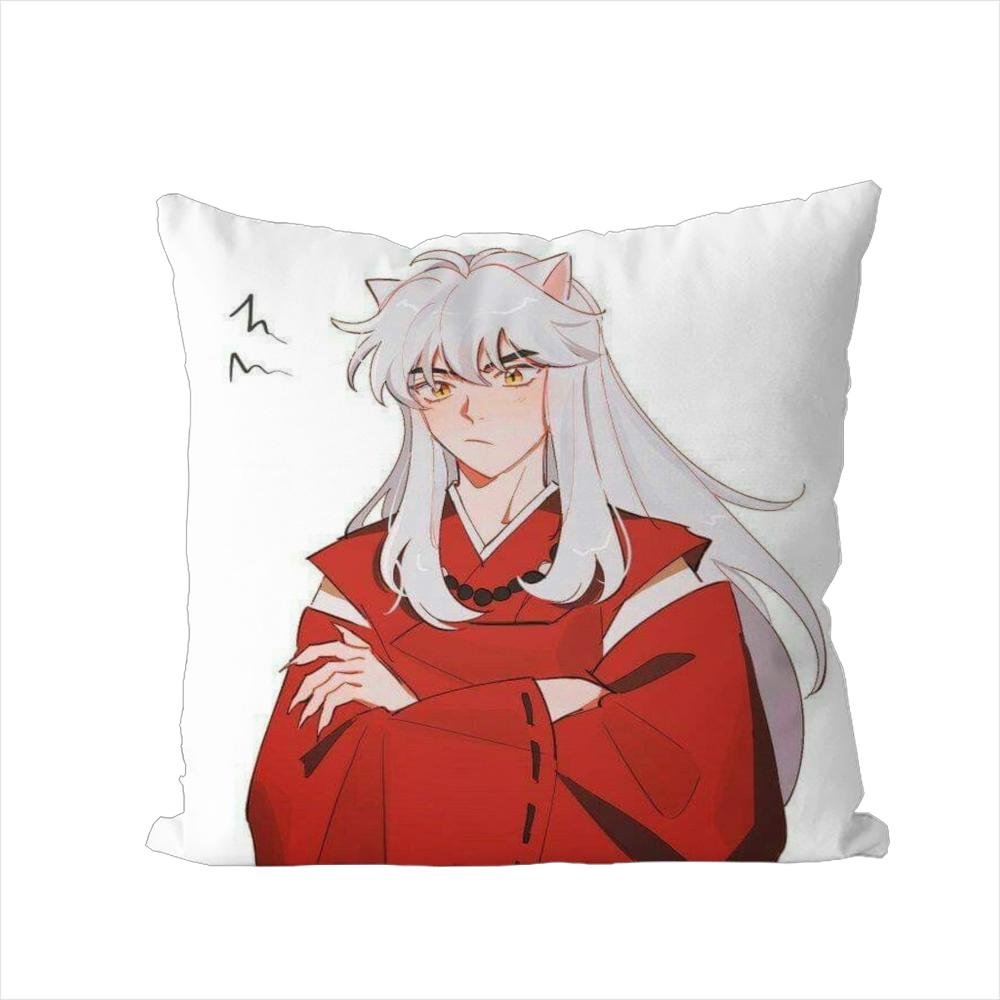 Inuyasha Pillow Case For Car Sofa Decorative Home Doublesided Print Plush Square Throw Pillow Cushion Cover