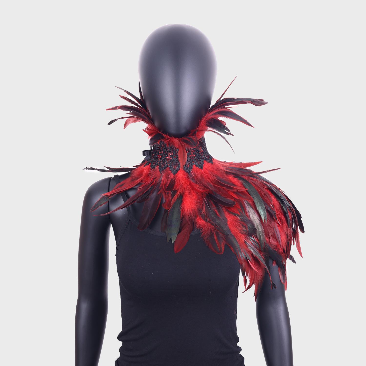 

Party Decoration, Makeup Ball Costumes, Lace Feathers, Scarves, Versatile Clothing Accessories, Halloween Costumes, Role-playing червоний
