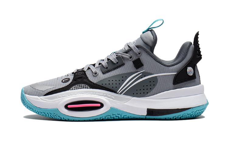 Li Ning All City 10 Youth Edition TNS Team No Sleep Abrasion Resistant Low top Children's Basketball Shoes Stone Gray ABPS009-2